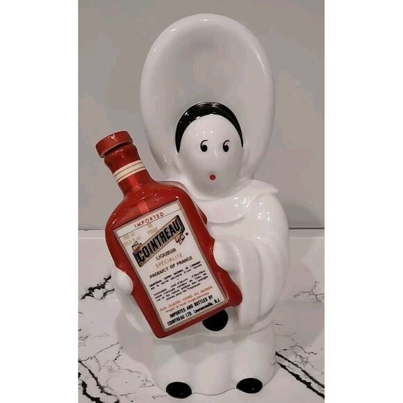 Vintage 70s ?COINTREAU Liqueur ADVERTISING Limoges France Porcelain Decor Man